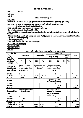 Kiểm tra chương III môn Đại số lớp 7